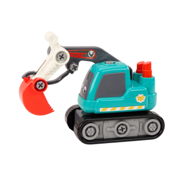 Koparka Gąsienicowa Kreskówkowa Do Skręcania DIY Turkusowa