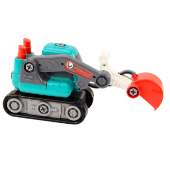 Koparka Gąsienicowa Kreskówkowa Do Skręcania DIY Turkusowa