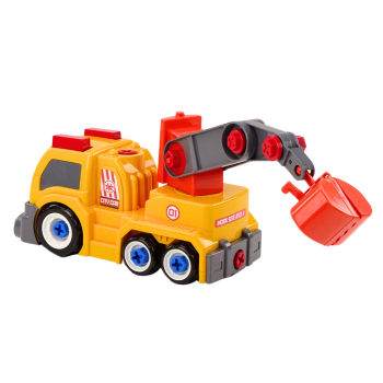 Ciężarówka Z Dźwigiem Kreskówkowa Do Rozkręcania DIY Pomarańczowy