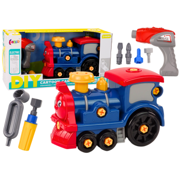 Lokomotywa Do Skręcania Kreskówkowa DIY Granatowa