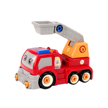 Ciężarówka Z Wysięgnikiem Kreskówkowa Do Rozkręcania DIY Czerwony