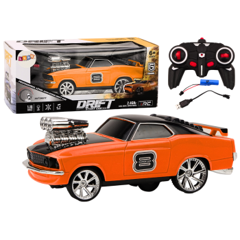 Autko Zdalnie Sterowane 1:18 Drift 360 Światła Dźwięki Pomarańczowy