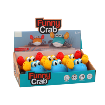 Zabawka Do Kąpieli Nakręcany Krab Chodzi Pływa Niebieski Żółty