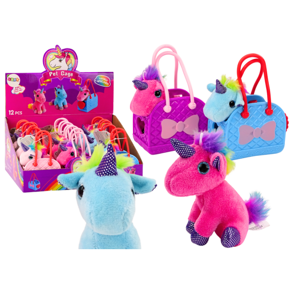 Pluszowy Jednorożec W Gumowej Torebce Kolorowa Grzywa 3 Rodzaje
