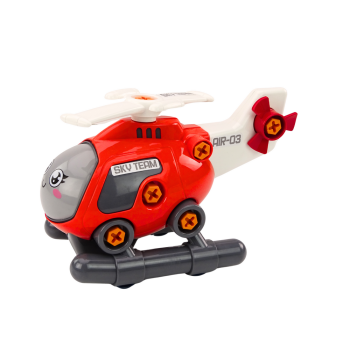 Helikopter Kreskówkowy Do Skręcania DIY Czerwony