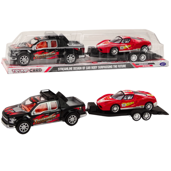 Auto Pickup Z Lawetą Naczepą Auto Sportowe Terenowe Zestaw