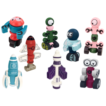 Klocki Magnetyczne Kosmos Rakieta Zestaw 56 ele. Magnetic Rocket Mix