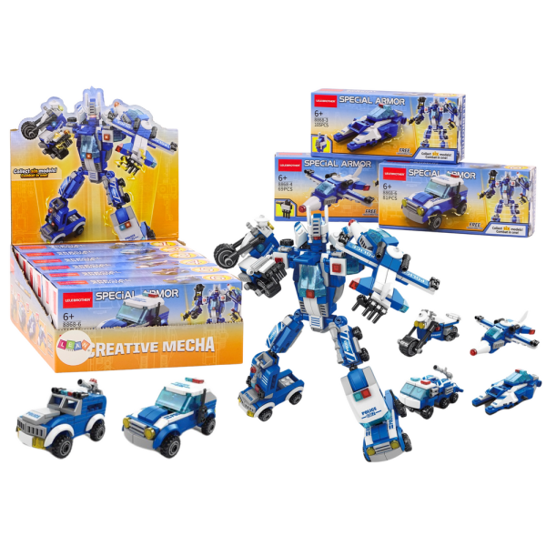 Wozy Policyjne Motor Łódź Samolot Policja Klocki Konstrukcyjne MIX