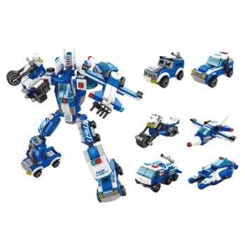 Wozy Policyjne Motor Łódź Samolot Policja Klocki Konstrukcyjne MIX