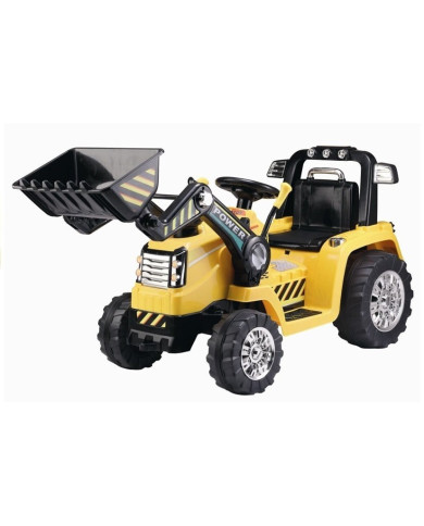 Traktor Koparka Na Akumulator ZP1005 Dla Dzieci Z Ruchomą Łyżką Żółta
