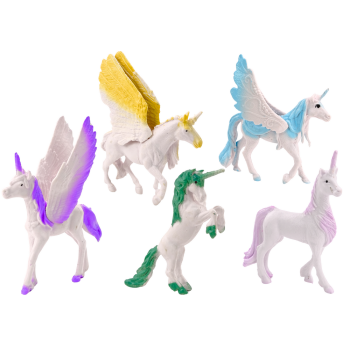 Zestaw Figurek Jednorożec Pegaz Biały Skrzydła Magiczne 6 ele.