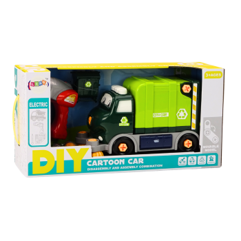 Śmieciarka Kreskówkowa Do Skręcania Ruchoma DIY Zielony