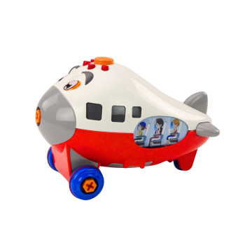 Samolot Kreskówkowy Do Skręcania Skrzydła DIY Czerwony