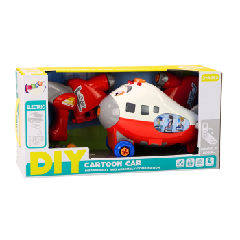 Samolot Kreskówkowy Do Skręcania Skrzydła DIY Czerwony