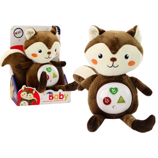 Pluszowa Wiewiórka Interaktywna Edukacyjna Usypiacz Przytulanka Melodie