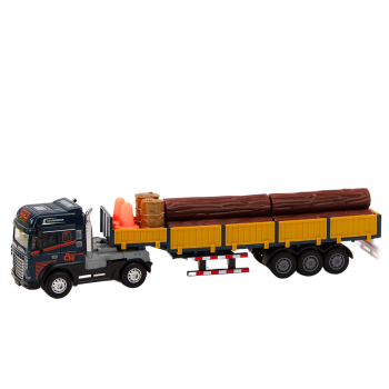 Ciężarówka Z Drewnem Niebieska Tir Przyczepa 1:24 Bale Dźwięki Światła