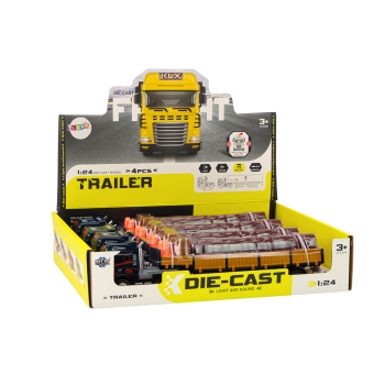 Ciężarówka Z Drewnem Niebieska Tir Przyczepa 1:24 Bale Dźwięki Światła