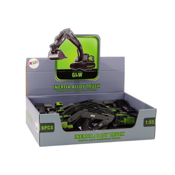 Koparka Gąsienicowa Metalowa Łyżka 1:55 Czarno-Zielona