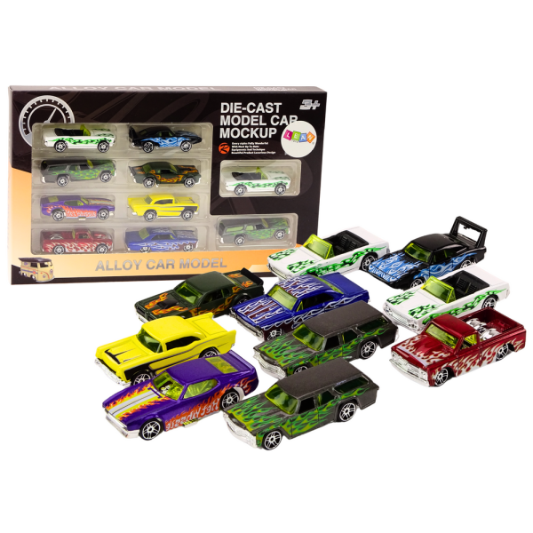 Zestaw Resoraków Autka 1:64 Metalowe 10 Sztuk