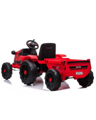 Traktor na Akumulator z Przyczepą CH9959 Światła LED Pilot Radio Czerwony