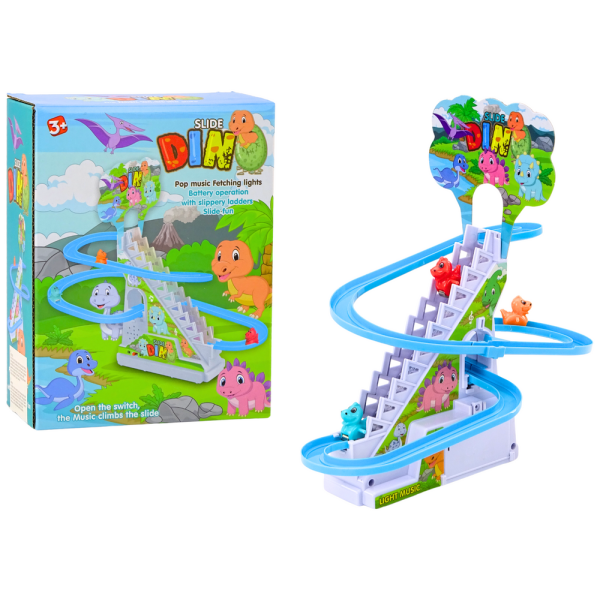 Tor Zjeżdżalnia Dla Dinozaurów Schodki Światła Dźwięki