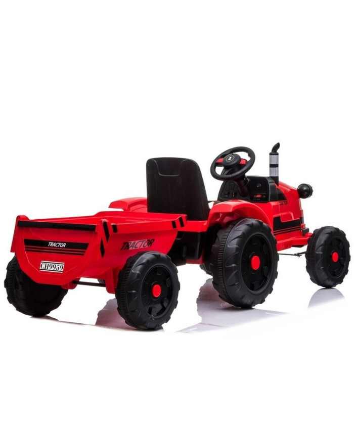 Traktor na Akumulator z Przyczepą CH9959 Światła LED Pilot Radio Czerwony