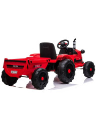 Traktor na Akumulator z Przyczepą CH9959 Światła LED Pilot Radio Czerwony