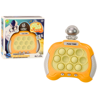 Gra Sensoryczna Konsola Pop-It Kosmonauta Światła Dźwięki Żółta