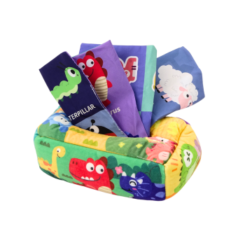 Miękkie Pudełko Na Chusteczki 6 Tkanin 3 Szeleszczące Chusteczki Kolorowe