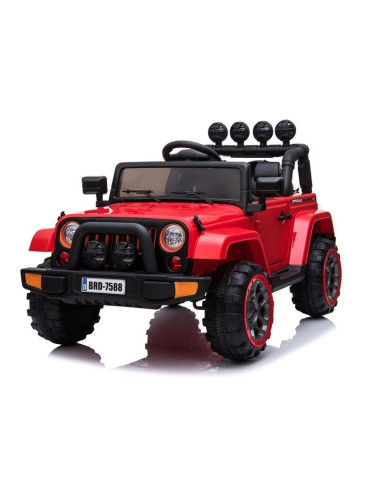 Auto Na Akumulator Jeep BRD-7588 Światła LED MP3 Pilot Czerwony 4x4