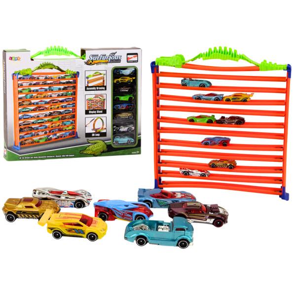 Garaż Parking Tor Samochodowy 2w1  Resoraki Pętla 360* Zestaw