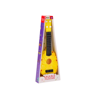 Ukulele Dla Dzieci Mini Gitara 4 Struny Motyw Ananasa Gitarka Żółta 15″