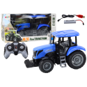 Traktor Zdalnie Sterowany RC 2.4G Dźwięki Niebieski
