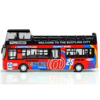 Autobus Piętrowy Turystyczny 1:32 Otwierane Drzwi Zielony