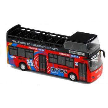 Autobus Piętrowy Turystyczny 1:32 Otwierane Drzwi Zielony