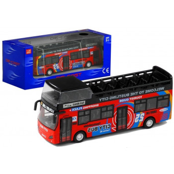 Autobus Piętrowy Turystyczny 1:32 Otwierane Drzwi Zielony