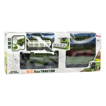 Kombajn Maszyna Rolnicza Zbożowa RC Zdalnie Sterowana Przyczepa Zielona