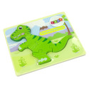 Drewniane Puzzle Dinozaur Isanosaurus Tyranosaurus Zielony