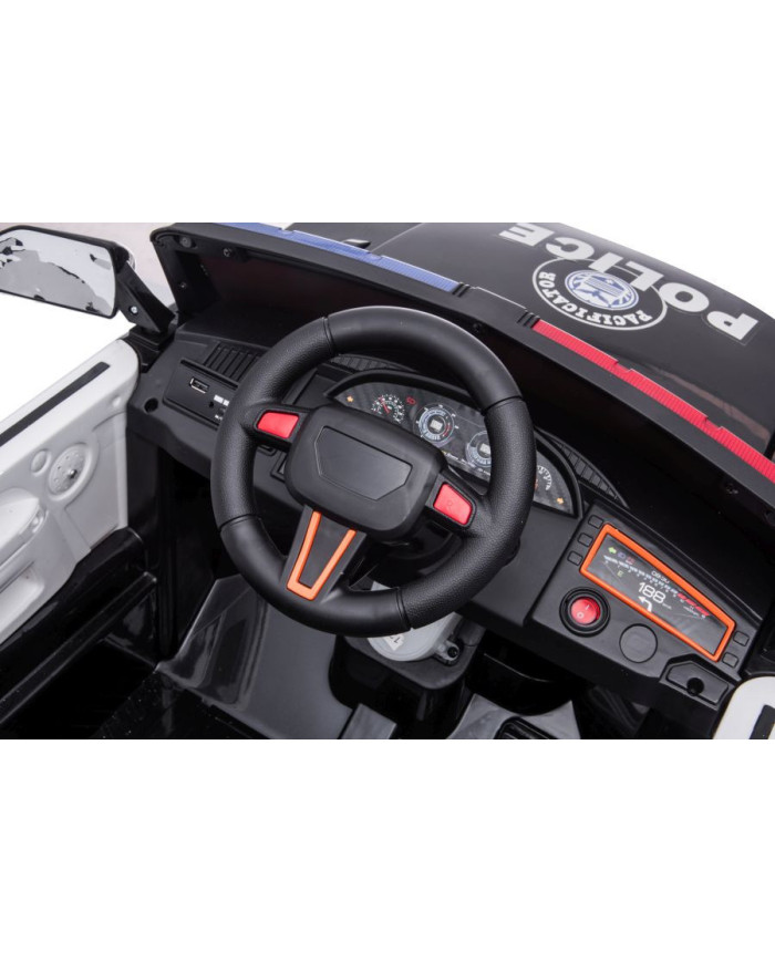 Auto Na Akumulator BBH-021 Światła LED Muzyka Pilot Policyjne Białe