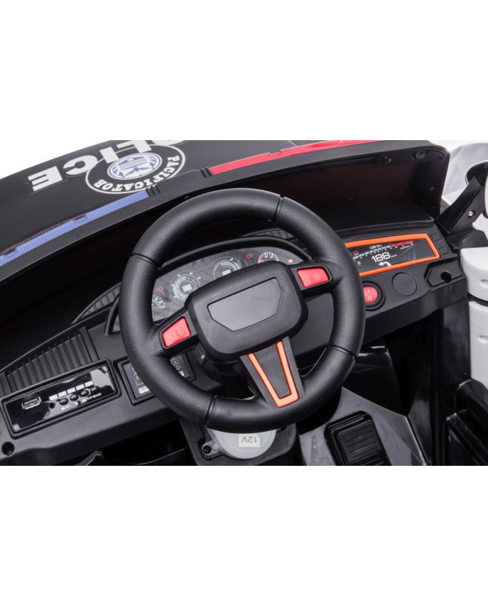 Auto Na Akumulator BBH-021 Światła LED Muzyka Pilot Policyjne Białe