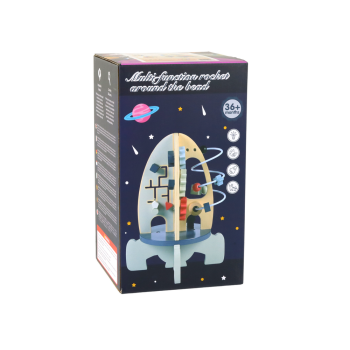 Drewniana Rakieta Edukacyjna Koraliki Koła Zębate