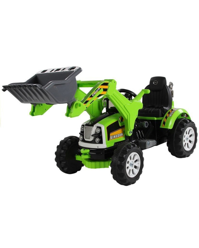Traktor Koparko-Ładowarka Na Akumulator Dla Dzieci Z Ruchomą Łyżką Zielona