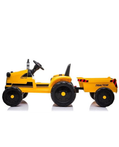 Traktor na Akumulator z Przyczepą CH9959 Światła LED Pilot Radio Żółty