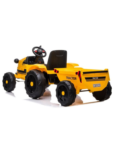 Traktor na Akumulator z Przyczepą CH9959 Światła LED Pilot Radio Żółty