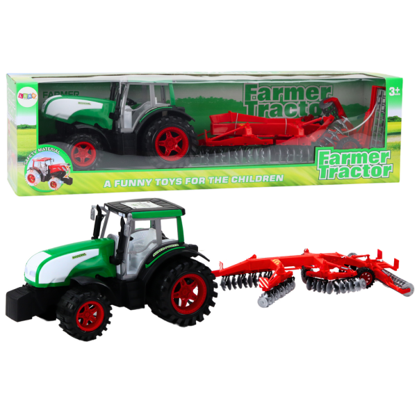 Traktor Ciągnik Z Przyczepą Maszyna Rolnicza Wał Strunowy Kosiarka