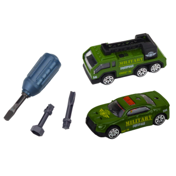 Czołg Pojazd Wojskowy DIY Do Rozkręcania Niebieski Dźwięki Zestaw Resoraki