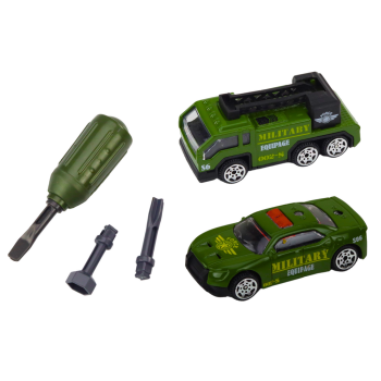 Czołg Pojazd Wojskowy DIY Do Rozkręcania Zielony Dźwięki Zestaw Resoraki