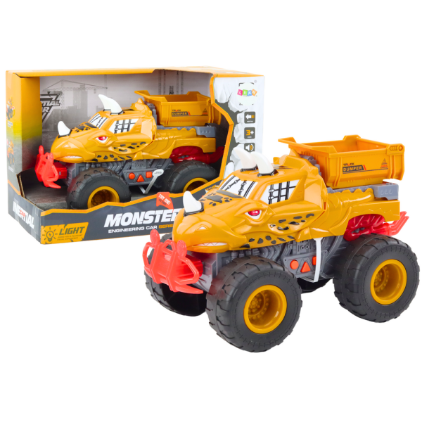 Autko Terenowe Dinozaur Napęd Frykcyjny Wywrotka Pomarańczowe