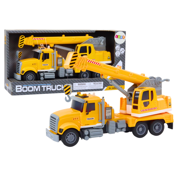 Ciężarówka Żółty Dźwig Z Napędem Frykcyjnym Efekty Świetlne i Dźwiękowe