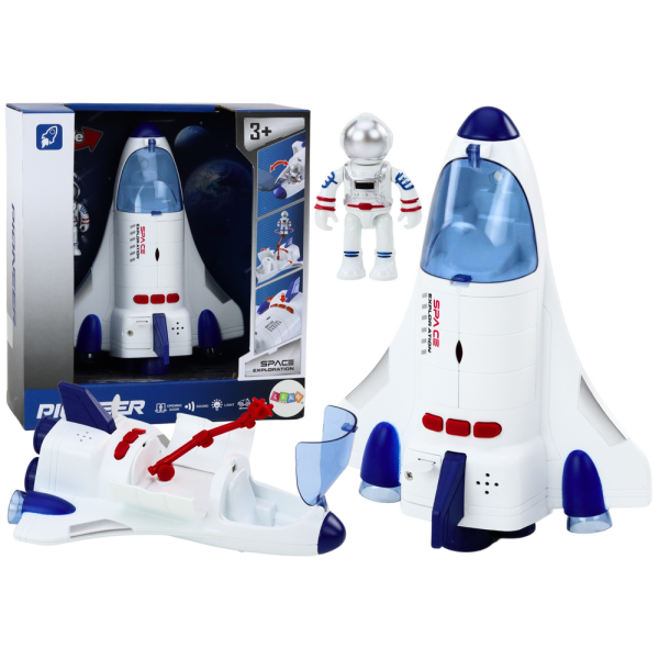 Statek Kosmiczny Napęd Światła Dźwięki Kosmonauta Biały